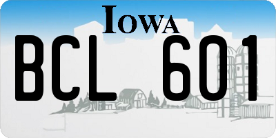 IA license plate BCL601