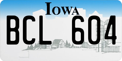 IA license plate BCL604
