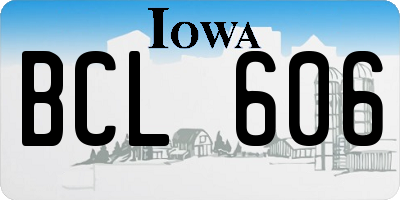 IA license plate BCL606