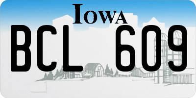 IA license plate BCL609