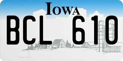 IA license plate BCL610