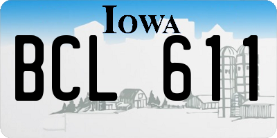 IA license plate BCL611