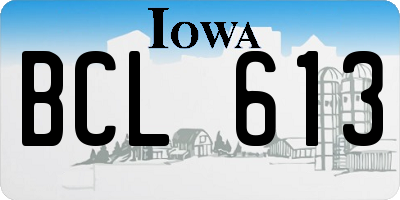IA license plate BCL613