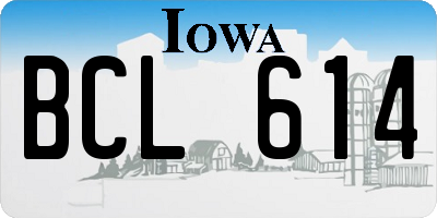 IA license plate BCL614