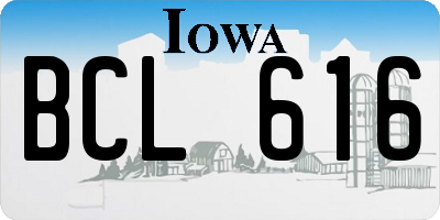 IA license plate BCL616
