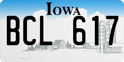 IA license plate BCL617