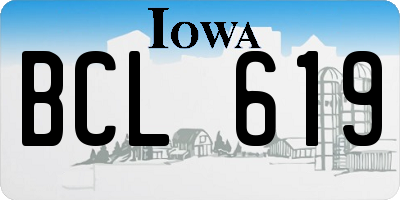 IA license plate BCL619