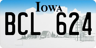 IA license plate BCL624