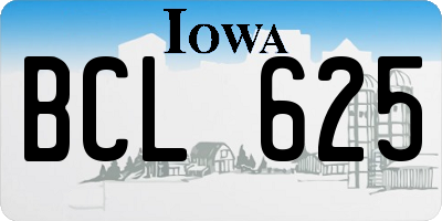 IA license plate BCL625