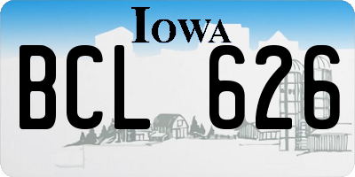 IA license plate BCL626