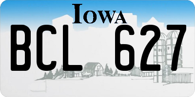 IA license plate BCL627