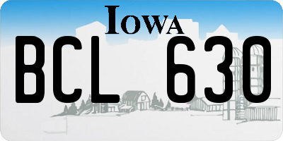 IA license plate BCL630