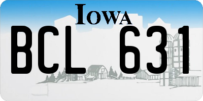 IA license plate BCL631