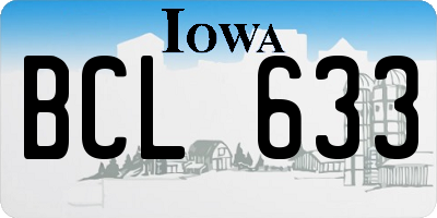 IA license plate BCL633