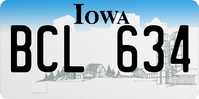 IA license plate BCL634