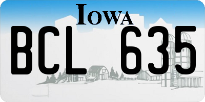 IA license plate BCL635