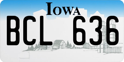 IA license plate BCL636