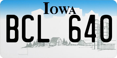 IA license plate BCL640