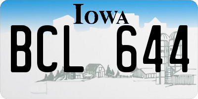 IA license plate BCL644