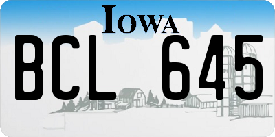 IA license plate BCL645