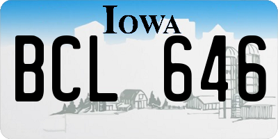 IA license plate BCL646