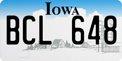 IA license plate BCL648