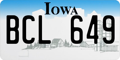 IA license plate BCL649