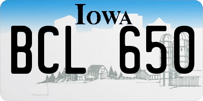 IA license plate BCL650