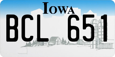 IA license plate BCL651