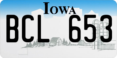 IA license plate BCL653