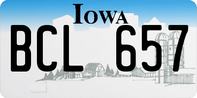 IA license plate BCL657