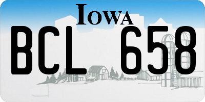 IA license plate BCL658