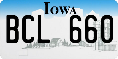 IA license plate BCL660