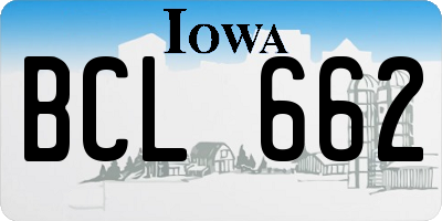 IA license plate BCL662