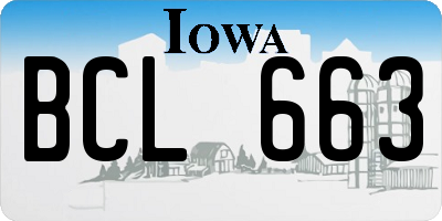 IA license plate BCL663