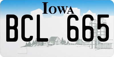 IA license plate BCL665
