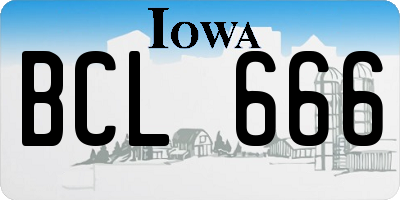 IA license plate BCL666