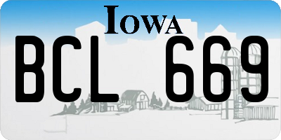 IA license plate BCL669