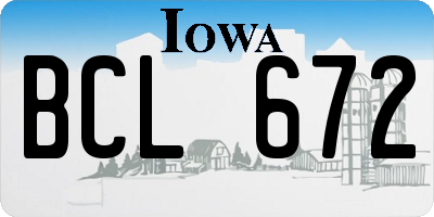 IA license plate BCL672