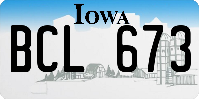IA license plate BCL673