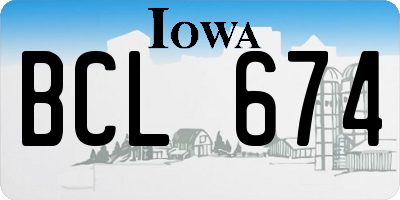 IA license plate BCL674
