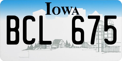 IA license plate BCL675
