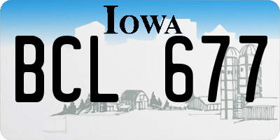 IA license plate BCL677