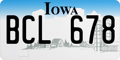IA license plate BCL678