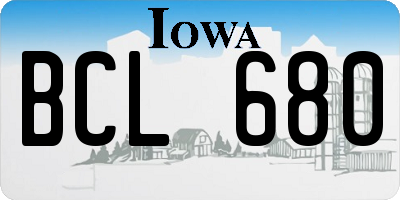 IA license plate BCL680