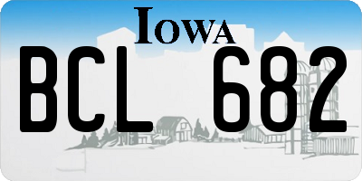 IA license plate BCL682