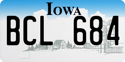 IA license plate BCL684