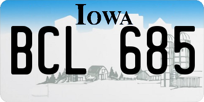IA license plate BCL685