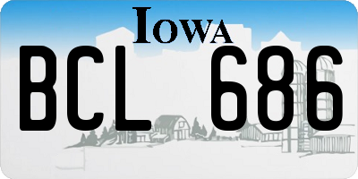 IA license plate BCL686