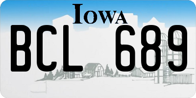 IA license plate BCL689
